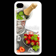 Coque iPhone 4 / iPhone 4S Champagne et fraises