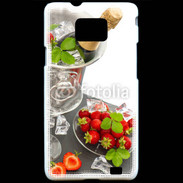 Coque Samsung Galaxy S2 Champagne et fraises