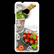 Coque HTC One Champagne et fraises
