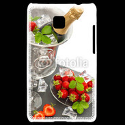 Coque LG Optimus L3 II Champagne et fraises