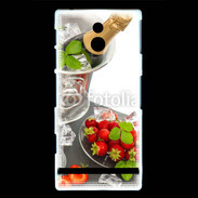 Coque Sony Xperia P Champagne et fraises