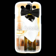 Coque Samsung Galaxy S3 Vin blanc et noeud papillon