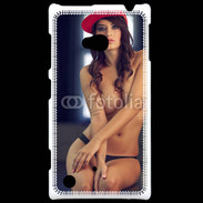 Coque Nokia Lumia 720 Charmante brune avec casquette rouge