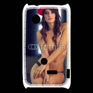 Coque Sony Xperia Typo Charmante brune avec casquette rouge