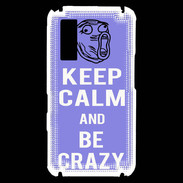 Coque Samsung Player One Keep calm Be Crazy Bleu