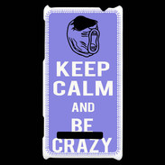 Coque HTC Windows Phone 8S Keep calm Be Crazy Bleu