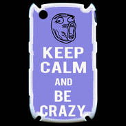 Coque Blackberry 8520 Keep calm Be Crazy Bleu