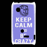 Coque Sony Xperia Typo Keep calm Be Crazy Bleu