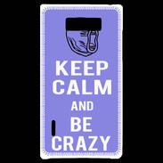 Coque LG Optimus L7 Keep calm Be Crazy Bleu