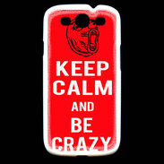 Coque Samsung Galaxy S3 Keep calm Be Crazy Rouge
