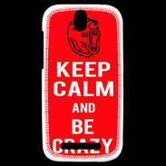 Coque HTC One SV Keep calm Be Crazy Rouge