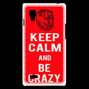 Coque LG Optimus L9 Keep calm Be Crazy Rouge