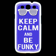 Coque Samsung Galaxy S3 Keep Calm Funky Bleu
