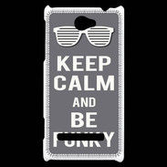 Coque HTC Windows Phone 8S Keep Calm Funky Gris