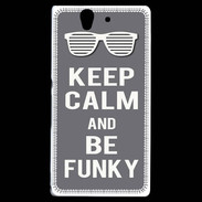 Coque Sony Xperia Z Keep Calm Funky Gris