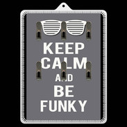 Porte clés Keep Calm Funky Gris
