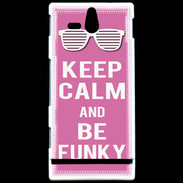 Coque Sony Xperia U Keep Calm Funky Rose