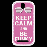 Coque HTC One SV Keep Calm Funky Rose