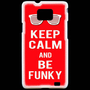 Coque Samsung Galaxy S2 Keep Calm Funky Rouge