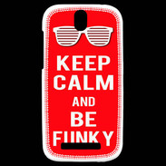 Coque HTC One SV Keep Calm Funky Rouge