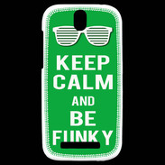 Coque HTC One SV Keep Calm Funky Vert