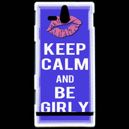 Coque Sony Xperia U Keep Calm Girly Bleu