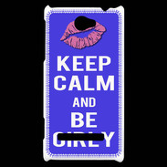 Coque HTC Windows Phone 8S Keep Calm Girly Bleu
