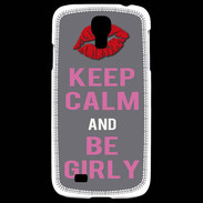 Coque Samsung Galaxy S4 Keep Calm Girl Gris