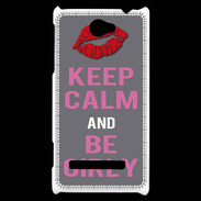 Coque HTC Windows Phone 8S Keep Calm Girl Gris
