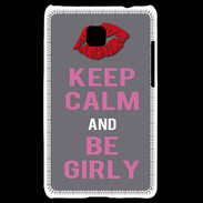 Coque LG Optimus L3 II Keep Calm Girl Gris