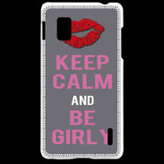 Coque LG Optimus G Keep Calm Girl Gris