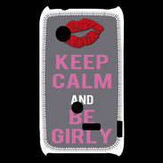 Coque Sony Xperia Typo Keep Calm Girl Gris