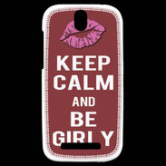 Coque HTC One SV Keep calm Girl Brique