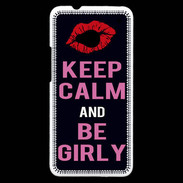 Coque HTC One Keep Calm Girly Noir