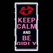 Coque Sony Xperia P Keep Calm Girly Noir