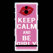 Coque Sony Xperia P Keep Calm Girly Rose