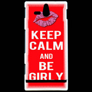 Coque Sony Xperia U Keep calm Girly Rouge