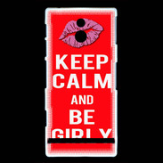 Coque Sony Xperia P Keep calm Girly Rouge