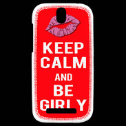Coque HTC One SV Keep calm Girly Rouge