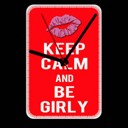 Grande pendule murale Keep calm Girly Rouge