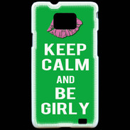 Coque Samsung Galaxy S2 Keep Calm Girly Vert