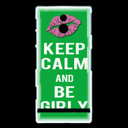 Coque Sony Xperia P Keep Calm Girly Vert