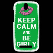 Coque HTC One SV Keep Calm Girly Vert