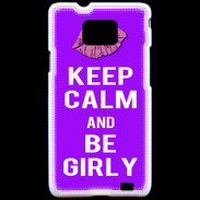 Coque Samsung Galaxy S2 Keep Calm Girly Violet