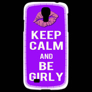 Coque Samsung Galaxy S4 Keep Calm Girly Violet
