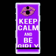 Coque Sony Xperia P Keep Calm Girly Violet