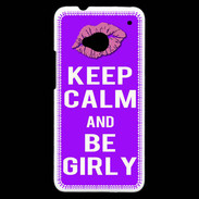 Coque HTC One Keep Calm Girly Violet