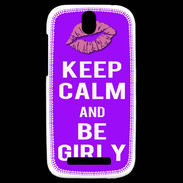 Coque HTC One SV Keep Calm Girly Violet