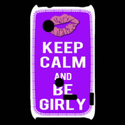 Coque Sony Xperia Typo Keep Calm Girly Violet