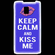 Coque LG P990 Keep Calm Kiss me Bleu